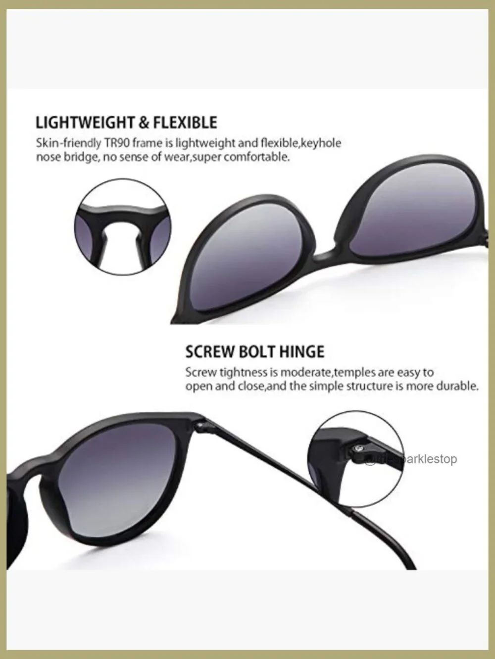 Polarized Round Sunglasses with UV Protection, Retro Style